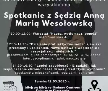 Zdjęcie do Konferencja z Sędzią Anną Marią Wesołowską